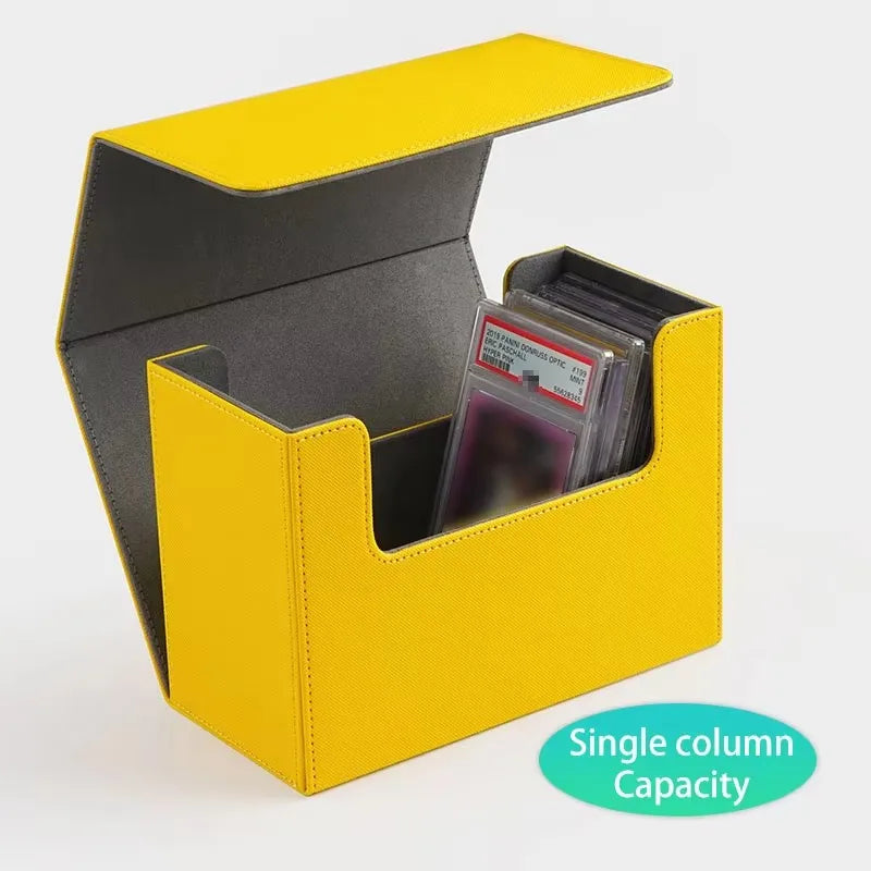 Graded card slab storage box – Single Column, Yellow