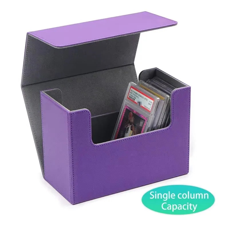 Graded card slab storage box – Single Column, Purple