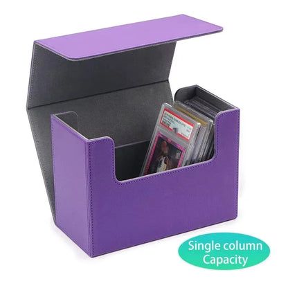 Graded card slab storage box – Single Column, Purple