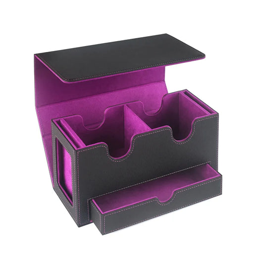 Large Premium Magnetic Deck Box With Display Window & Dice Storage
