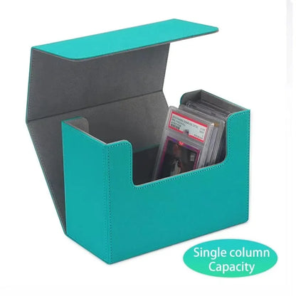 Graded card slab storage box – Single Column, Blue