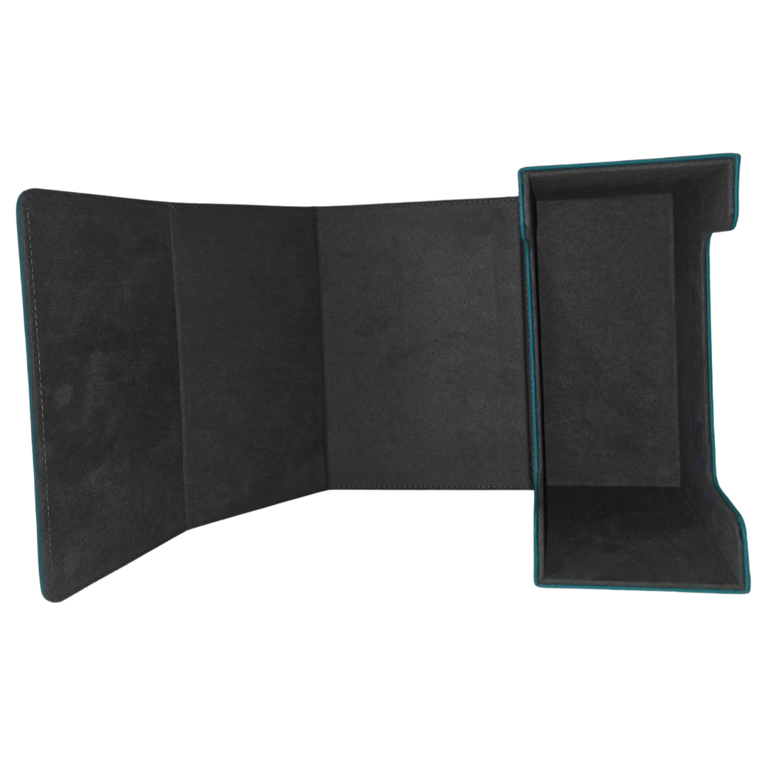 Graded card slab storage box – Single Column, Blue, open top view